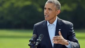 Barack Obama s'exprimant sur l'Irak, samedi 9 août 2014.