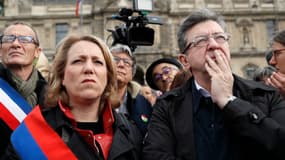 Jean-Luc Mélenchon et Danielle Simonnet, à Paris, le 1er mai 2017 (photo d'archives)