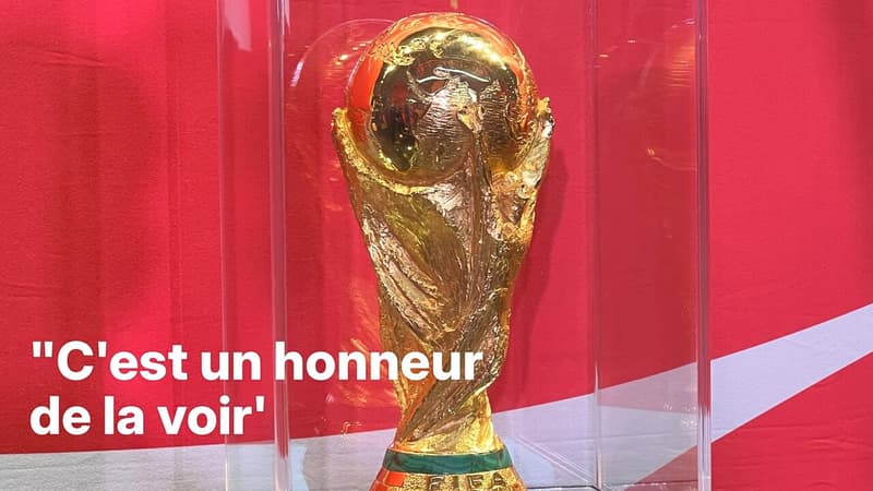 Football: le trophée de la Coupe du monde présenté à Paris