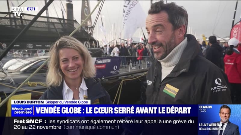 Vendée Globe: le difficile au revoir des skippers à leurs proches, à H-6 avant le départ