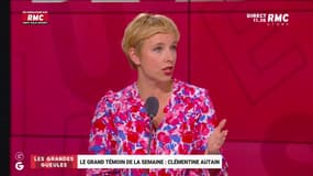 Clémentine Autain sur le plateau des "Grandes Gueules" le 8 juillet 2022