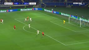 Le but casquette de Ruben Aguilar lors du match Shakhtar-Monaco, à Kharkiv le 25 août 2021