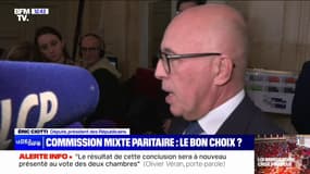 Loi immigration: Éric Ciotti affirme que les parlementaires LR "défendront jusqu'au bout le texte du Sénat"