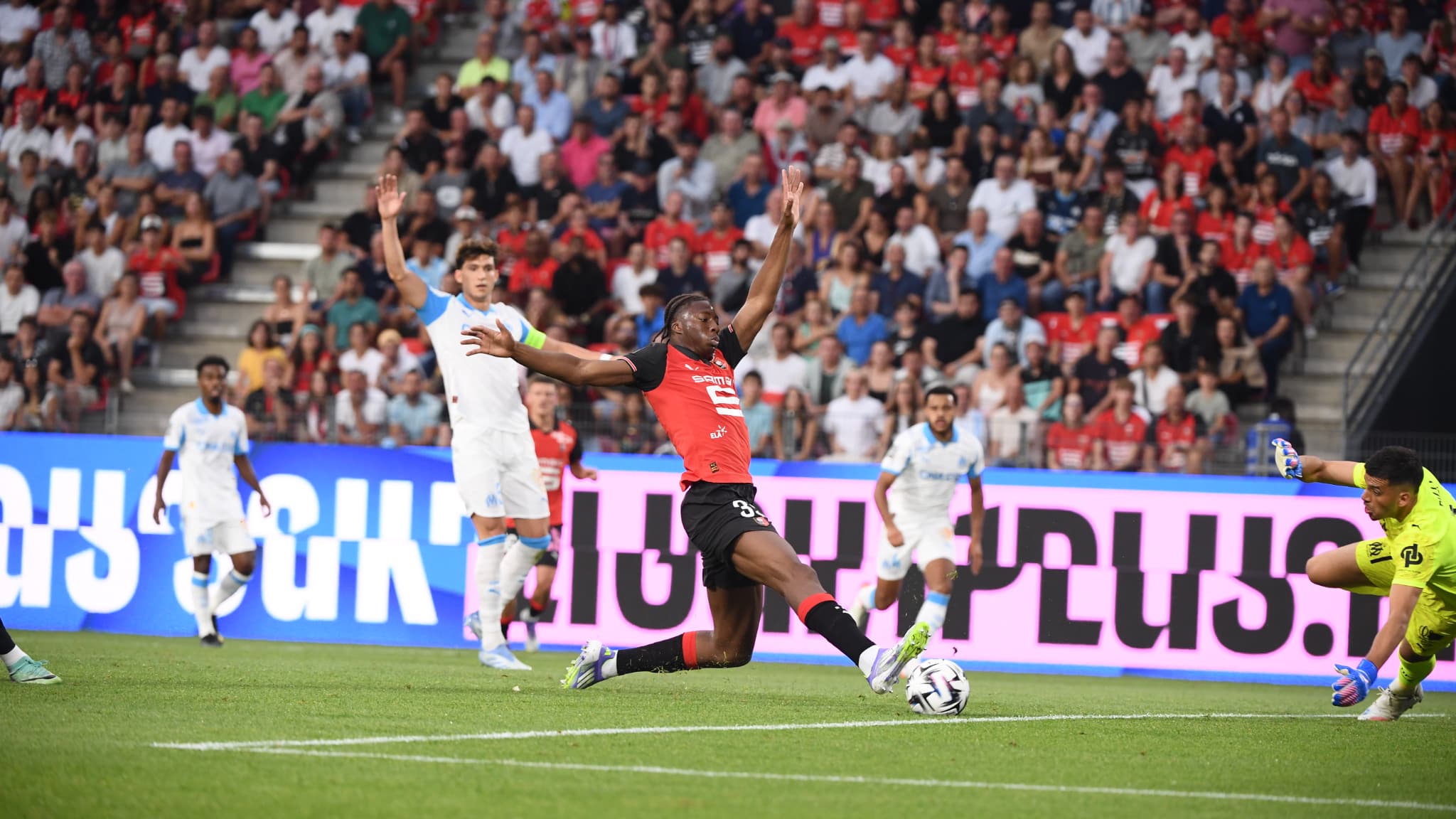 Meïté (Rennes) face à Marseille, le 15 aout 2025.