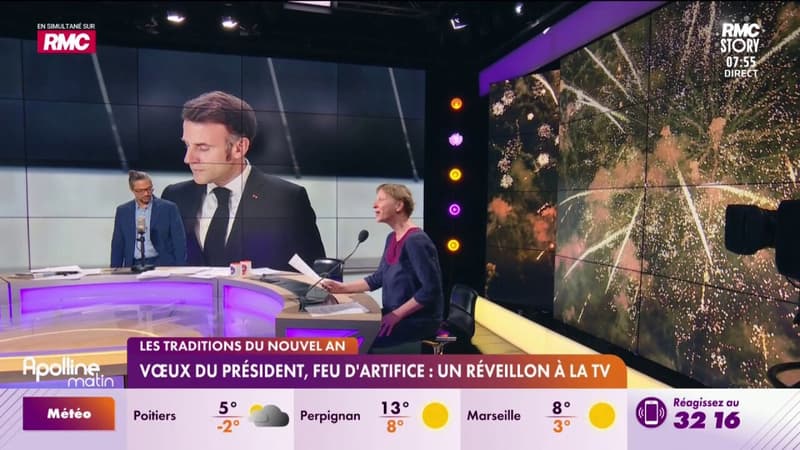 Vœux du Président et feux d’artifice: les traditions du réveillon à la télévision