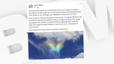 Le nuage iridescent aperçu dans le ciel lyonnais.
