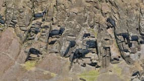 La maquette 3D de la carrière de Rano Raraku, sur l'Île de Pâques. 