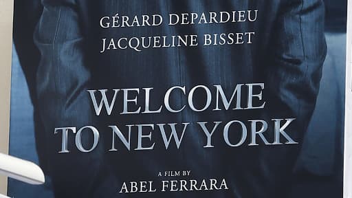 L'affiche du film "Welcome to New York" dans lequel Gérard Depardieu interprète Dominique Strauss-Kahn