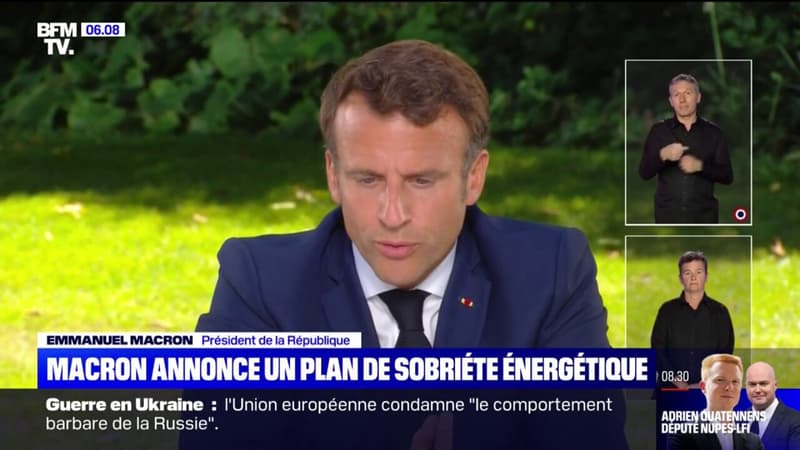 Emmanuel Macron annonce un plan de sobriété énergétique pour répondre aux conséquences de la guerre en Ukraine