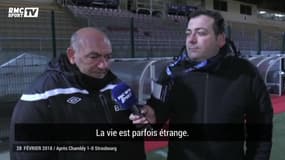 L'émotion de l'entraîneur de Chambly donc le père est décédé durant son quart de finale de Coupe de France...