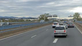 Le viaduc de Pierre-Bénite sur l'A7 (Rhône), en octobre 2024.