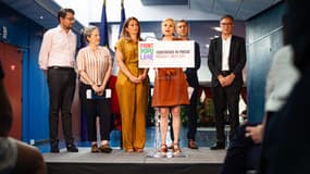 L'alliance de gauche regroupe Benjamin Lucas (Génération.s) Lucie Castets, Marine Tondelier (EELV), Clémentine Autain (L'Après), François Ruffin (Debout) ou encore Olivier Faure (Parti socialiste)