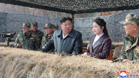 Kim Jong-un et sa fille Ju Ae, diffusée le 15 mars 2024