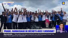Marseille: des jeunes ont ramassé des déchets avec Frédérick Bousquet sur la plage du Prado