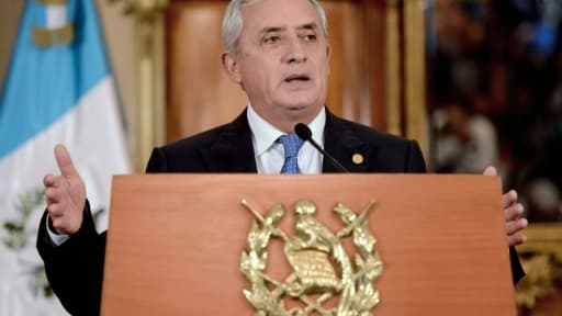 Le président guatémaltèque Otto Pérez, lors d'une conférence de presse, le 31 août 2015 à Guatemala