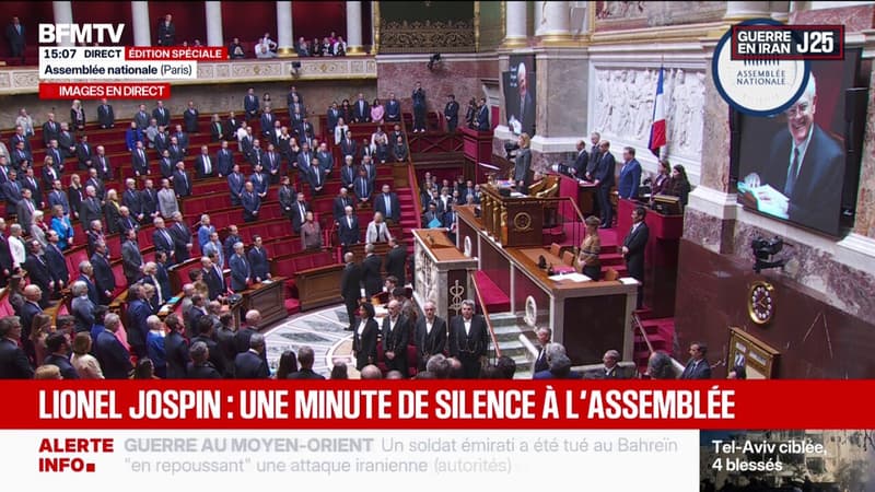 Mort de Lionel Jospin: l'Assemblée nationale observe une minute de silence