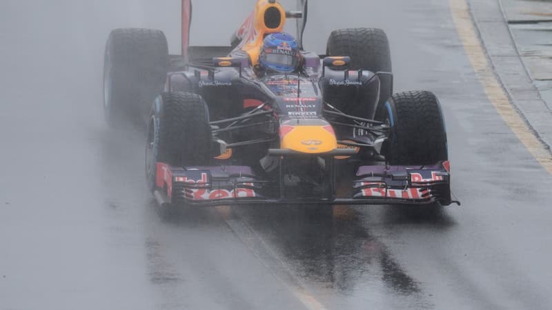 Vettel, entre les gouttes