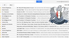 Capture d'écran postée par la SEA, d'un compte Gmail de proches politiques d'Obama.