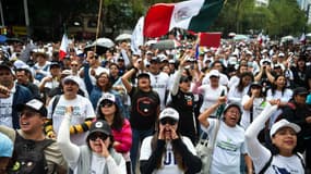 Des manifestants à Mexico contre la réforme du pouvoir voulue par le président sortant Andrés Manuel Lopez Obrador, le mardi 10 septembre 2024
