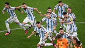 La joie des Argentins après leur victoire face aux Pays-Bas