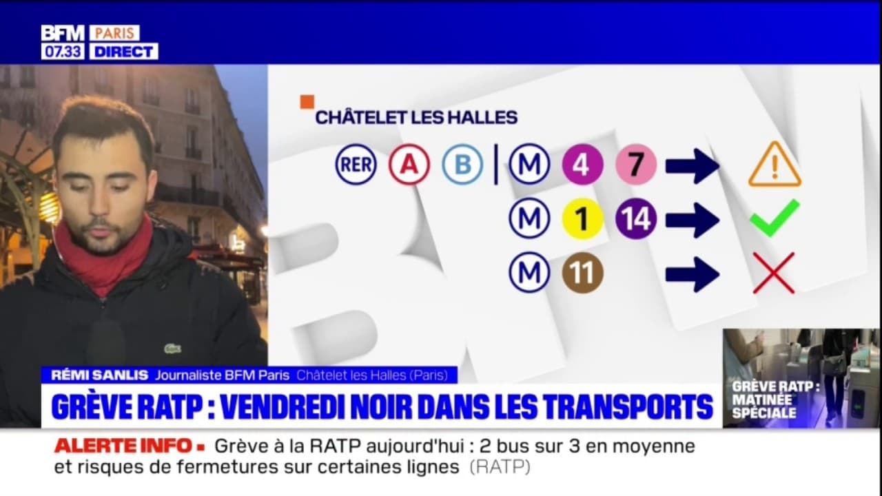 Greve Vendredi Grève RATP: journée galère pour les usagers à Châtelet