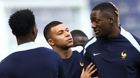 Kylian Mbappé et Ibrahima Konaté à l'entraînement lors de l'Euro 2024 - le 04/07/2024