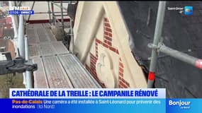 Lille: le campanile de la cathédrale de la Treille en travaux