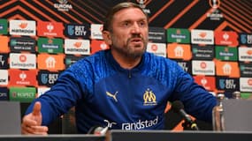 Jacques "Pancho" Abardonado en conférence de presse avant Ajax-OM, le 20/09/2023