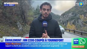 Tournefort : un éboulement coupe la RM 2205, route d'accès aux stations