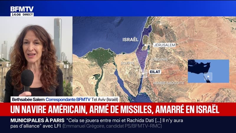 Un destroyer américain, armé de missiles, accoste dans le port israélien d'Eilat