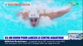 JO 2024: les premiers nageurs enchaînent les longueurs dans le bassin olympique du centre aquatique de Saint-Denis 