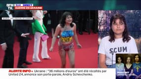 "Personne ne parle de ce qui arrive aux femmes en Ukraine": cette activiste revient sur son action sur le tapis rouge de Cannes