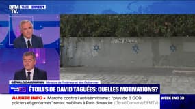 Étoiles de David taguées: "L'ingérence étrangère est possible", affirme Gérald Darmanin 