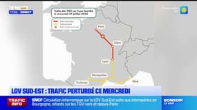 LGV Sud-Est: trafic perturbé ce mercredi
