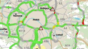 La circulation est perturbée aurour de Paris