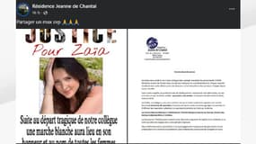 Un post de la résidence Jeanne de Chantal à Crémieu pour appeler à une marche blanche pour Zaïa. 