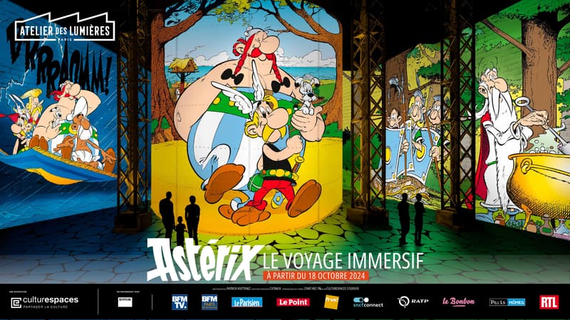 L'exposition "Astérix, le voyage immersif" à l'Atelier des Lumières à partir du 18 octobre 2024