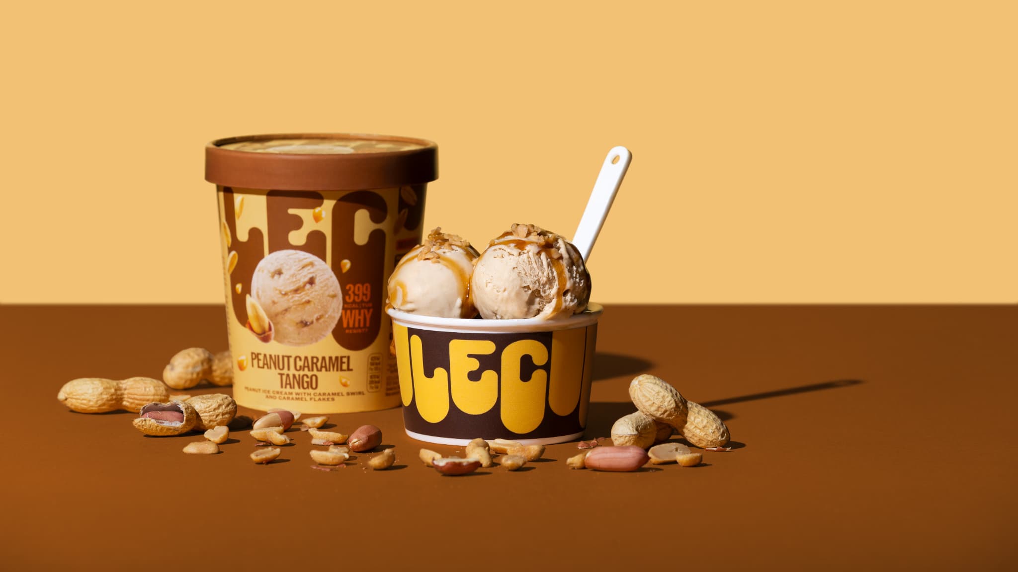 La marque de glaces LEC, lancée notamment par Charles Leclerc, propose cinq saveurs dont cacahuète-caramel. La marque de glaces LEC, lancée notamment par Charles Leclerc, propose cinq saveurs dont cacahuète-caramel.