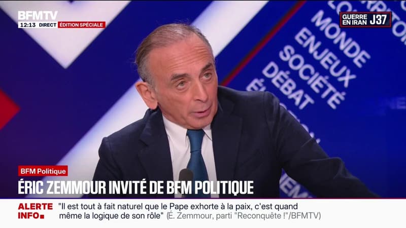 "Je l'ai entendu dire 'on ne fait pas la paix par la force mais par le dialogue', je crois exactement le contraire", déclare Éric Zemmour après le discours du pape à l'occasion de Pâques