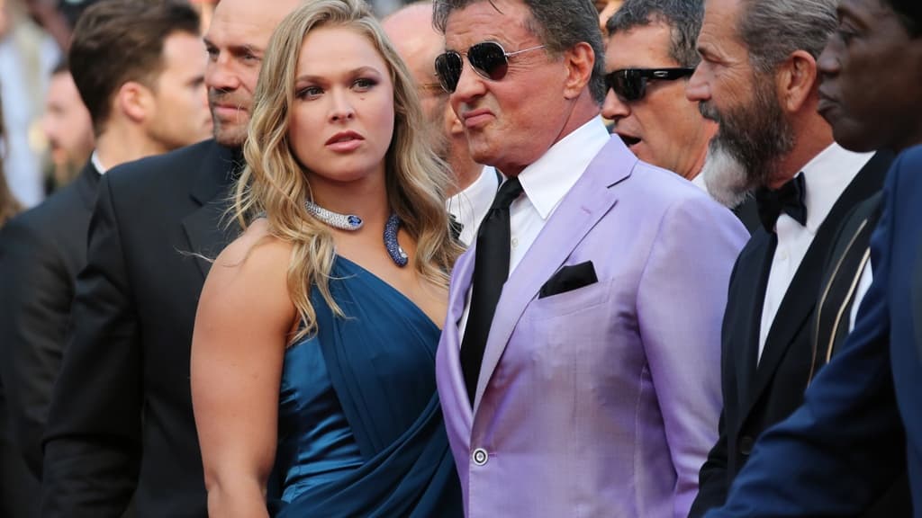 Avec Sylvester Stallone au Festival de Cannes pour le film Expendables 3. Avec Sylvester Stallone au Festival de Cannes pour le film Expendables 3.