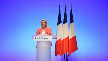 Marine Le Pen le 23 septembre 2018 à Mantes-la-Ville.