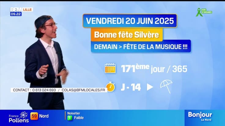 "Fête de la musique et journée de la lenteur" - La météo de Colas du vendredi 20 juin 2025