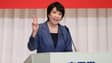 L'ancienne ministre japonaise Sanae Takaichi prononce un discours de campagne électorale le 17 septembre 2021 à Tokyo. 