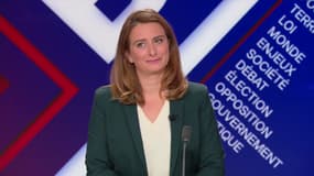Marine Tondelier sur le plateau de BFMTV le 5 octobre 2025. 