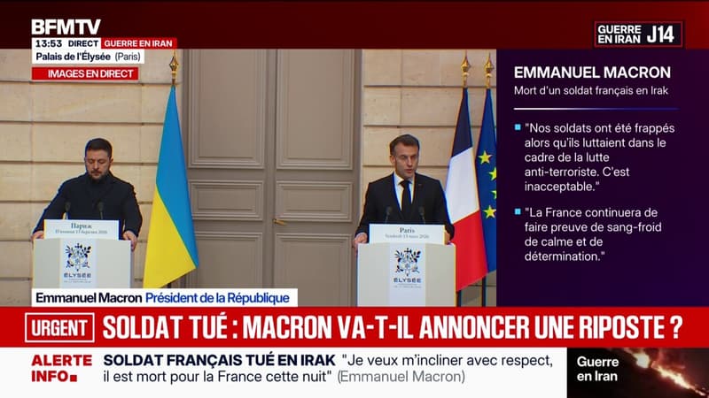 Soldat français tué en Irak: Emmanuel Macron ne veut pas "élaborer de scénarios" de riposte avant d'avoir "tous les éléments"