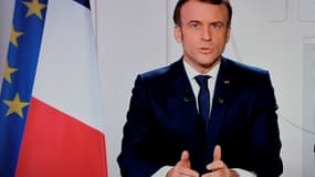 Emmanuel Macron s'adresse aux Français à la télévision le 12 décembre 2021 après le 3e référendum sur l'indépendance de la Nouvelle-Calédonie