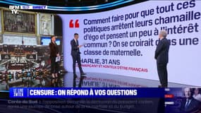 Comment faire pour que tous ces politiques arrêtent leurs chamailleries et pensent à l'intérêt commun? BFMTV répond à vos questions sur la motion de censure
