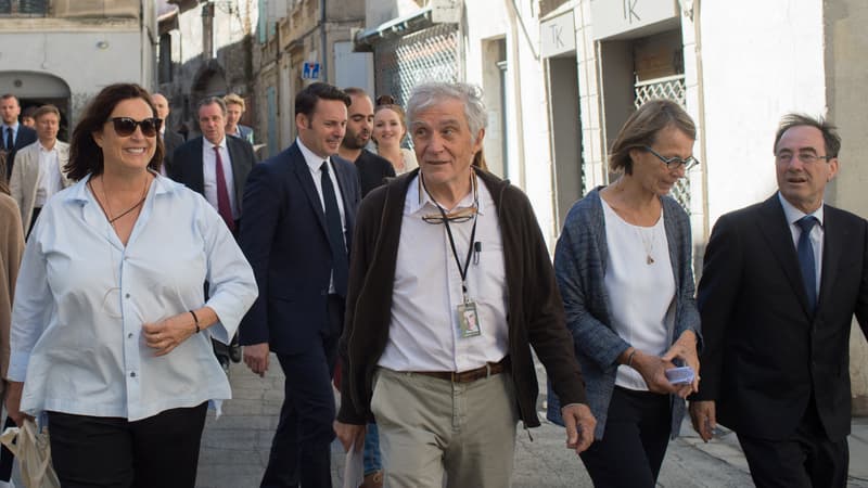 Jean-Paul Capitani aux côtés de son épouse, l'ancienne ministre de la culture Françoise Nyssen, le 3 juillet 2017.