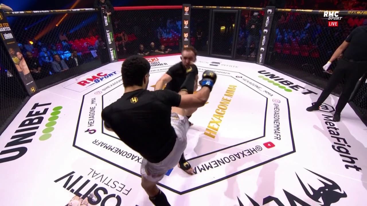 Le highkick de Keoni Lembert face à Ugo Vidal, Hexagone MMA, 10 janvier 2025