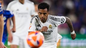 Rodrygo lors du match Getafe-Real Madrid (0-1, Liga), le 23 avril 2025